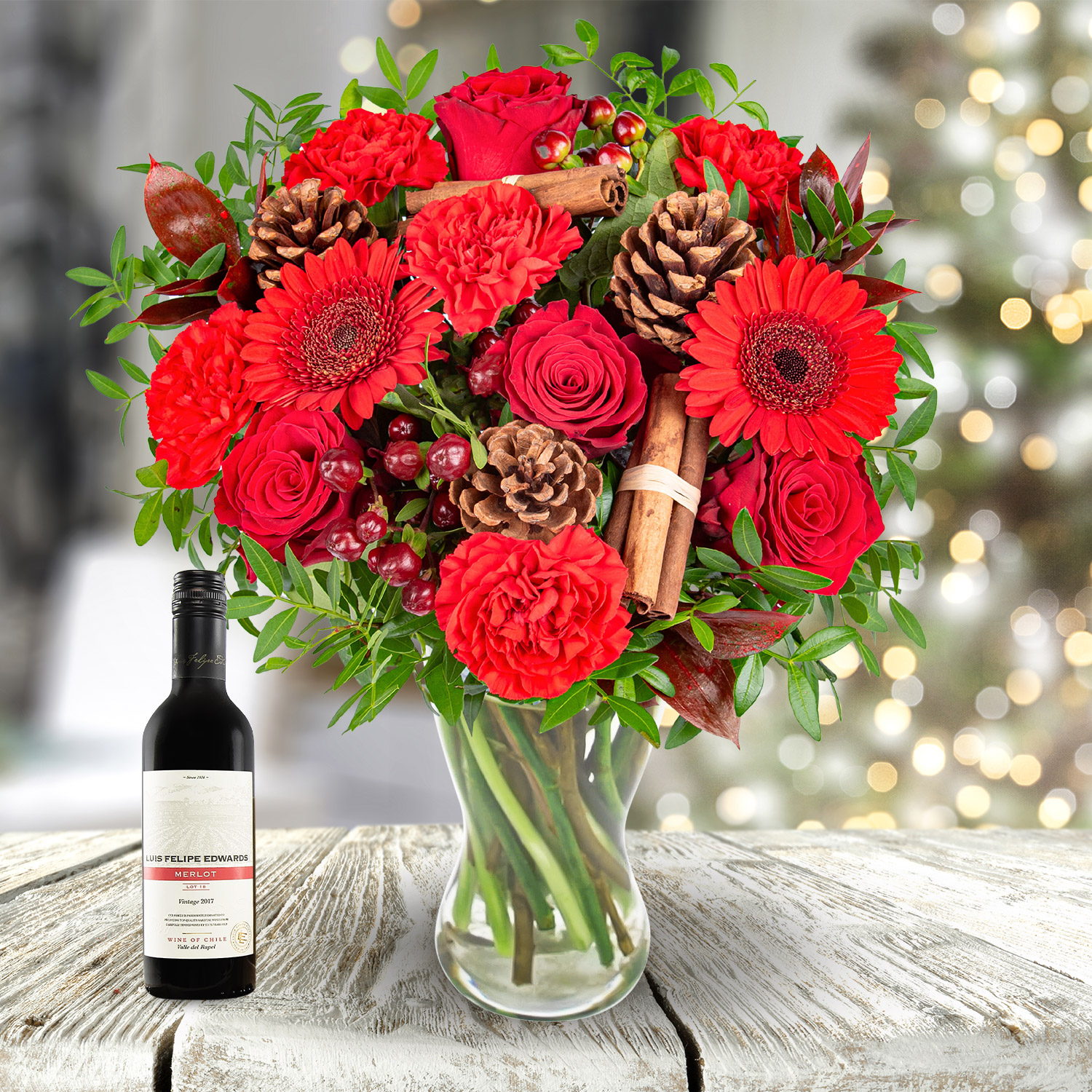 Festive Charm Red Wine Gift