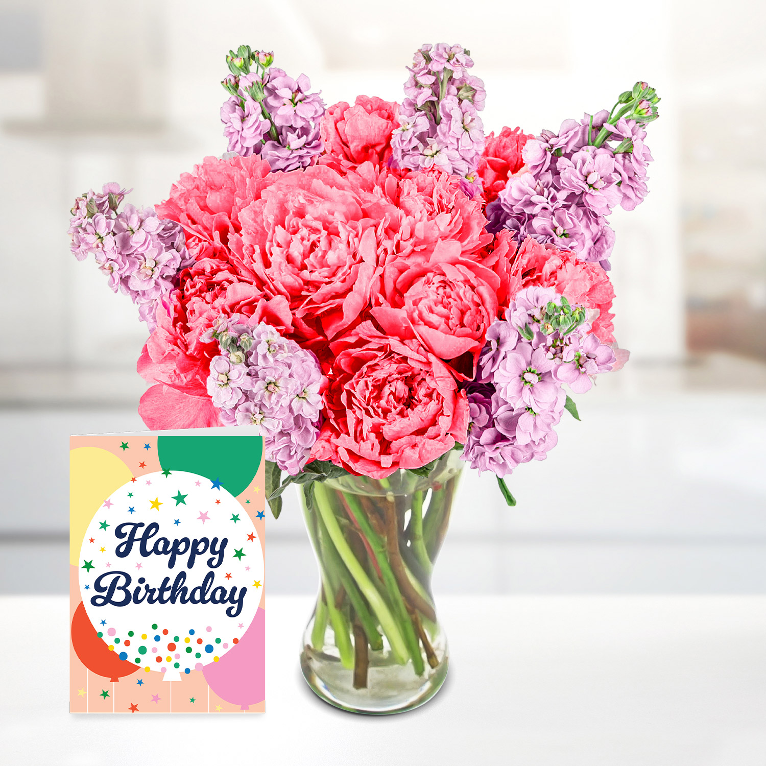 Peony Blossom with Birthday Card