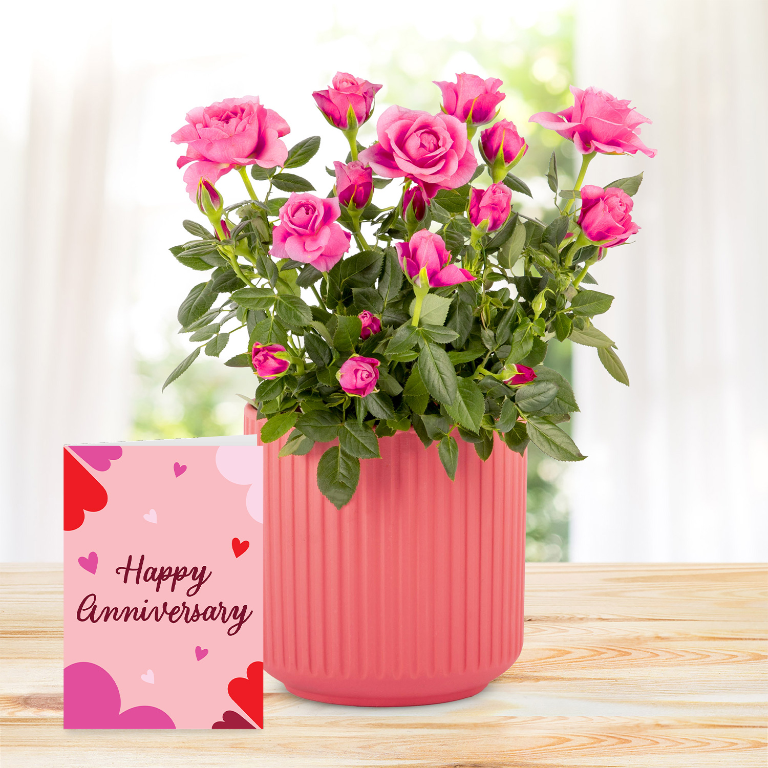 Timeless Roses with Happy Anniversary Card