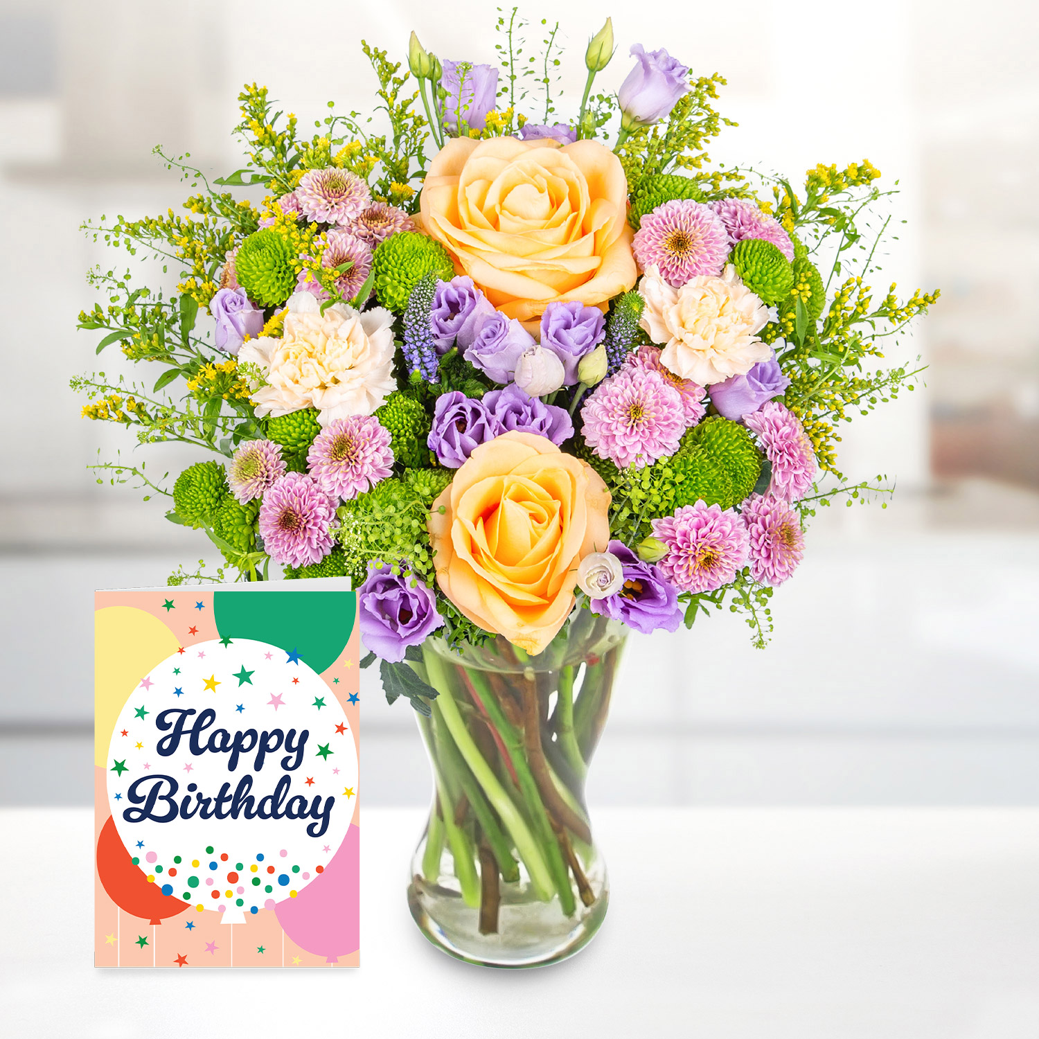 Peachy Elegance with Birthday Card