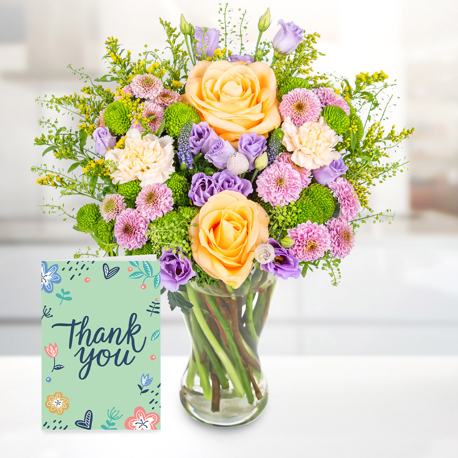 Peachy Elegance with Thank You Card