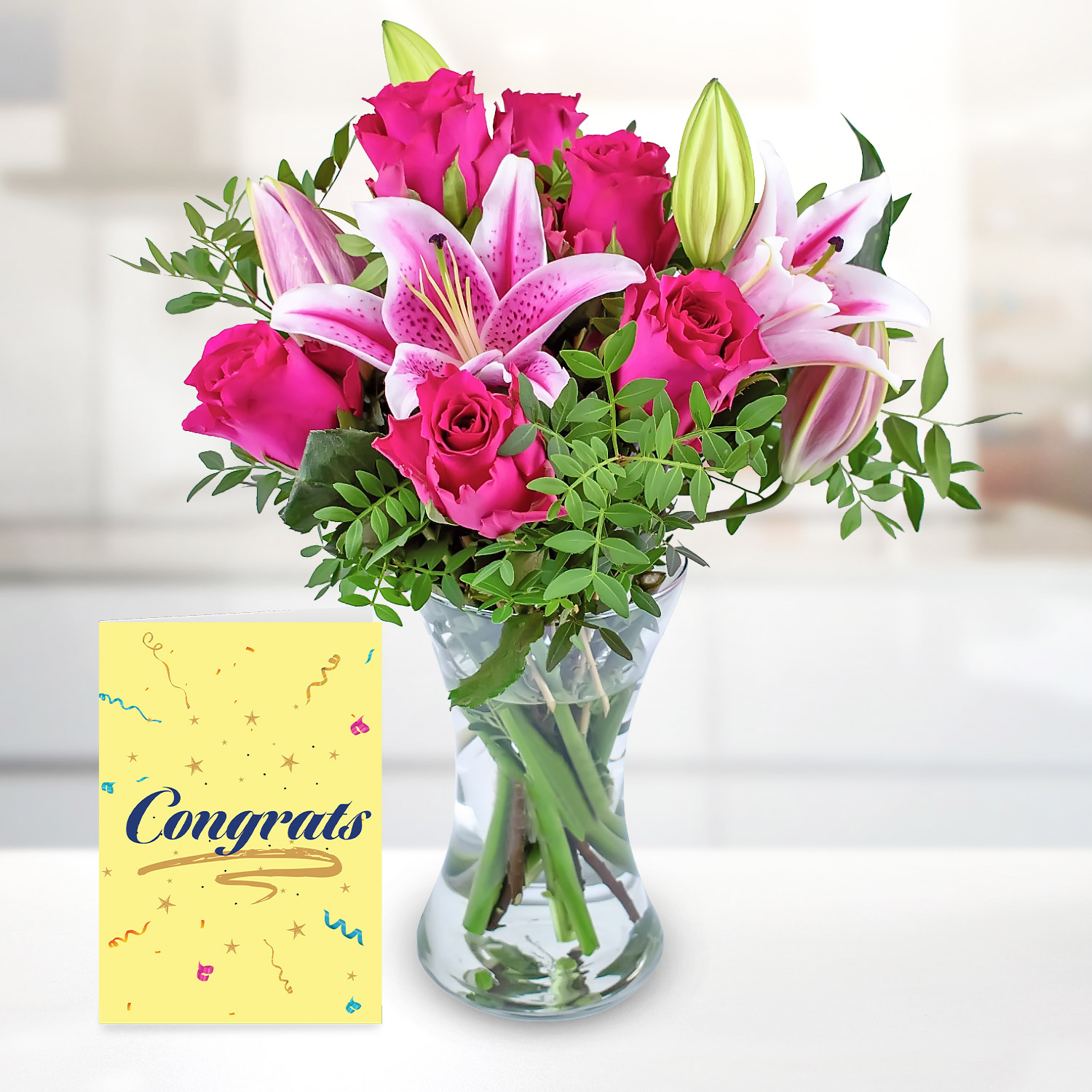 Budding Cerise with Congratulations Card