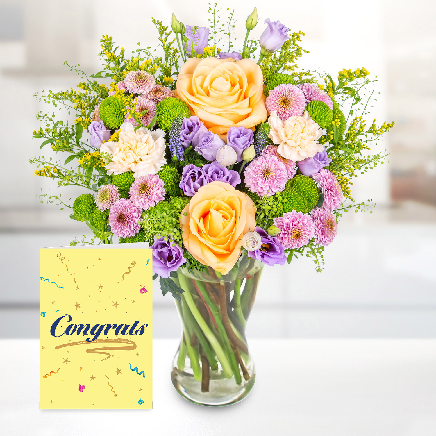 Peachy Elegance with Congratulations Card
