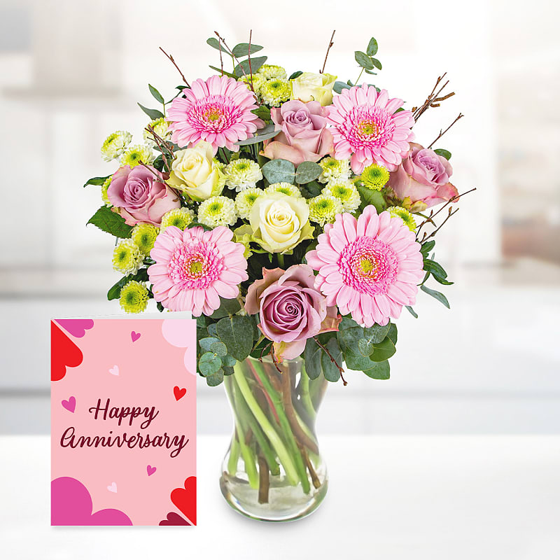 Country Bloom with Happy Anniversary Card