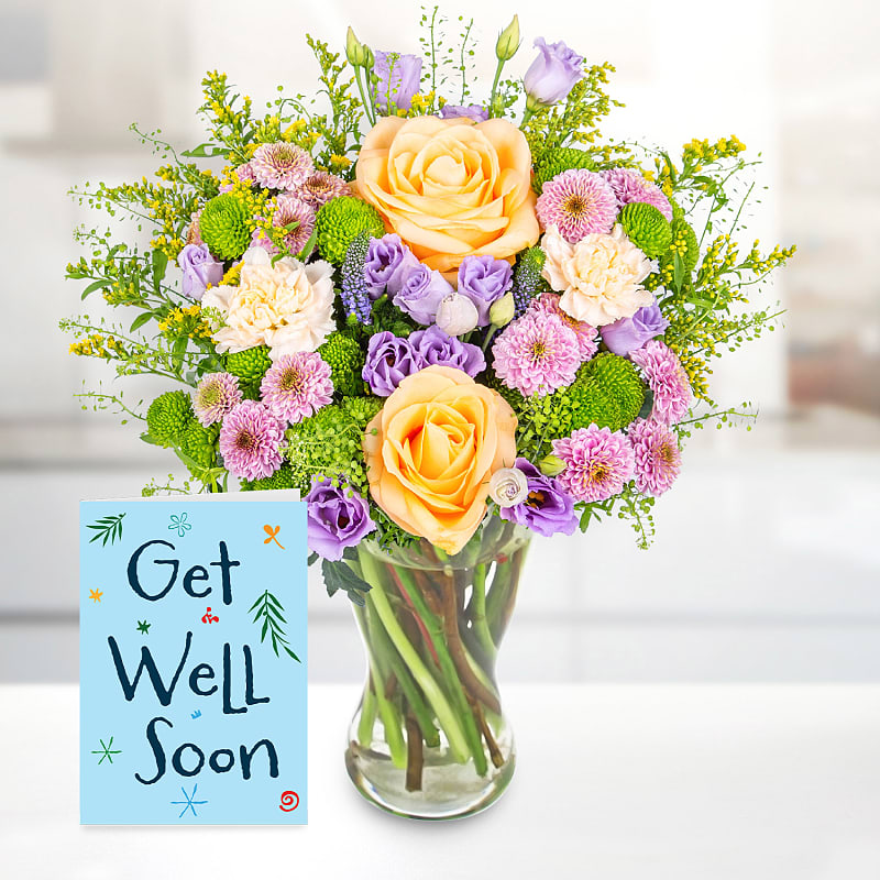 Peachy Elegance with Get Well Soon Card