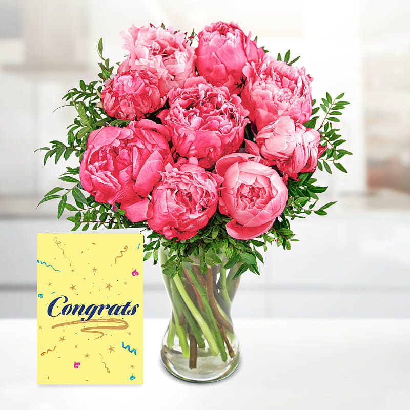 Peony Crush with Congratulations Card