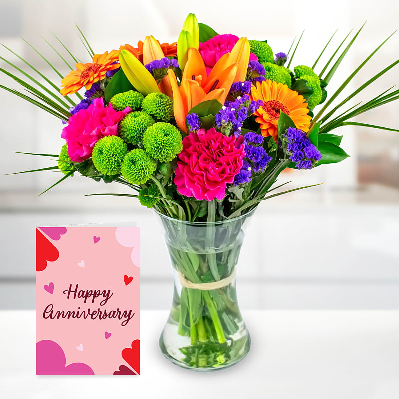 Colourful Carnival with Happy Anniversary Card
