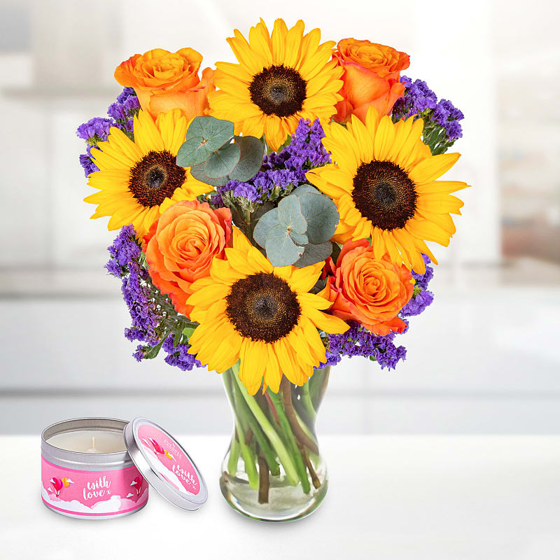  Sunflower Surprise & Candle Gift