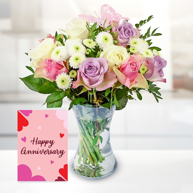 Elegant Harmony with Happy Anniversary Card