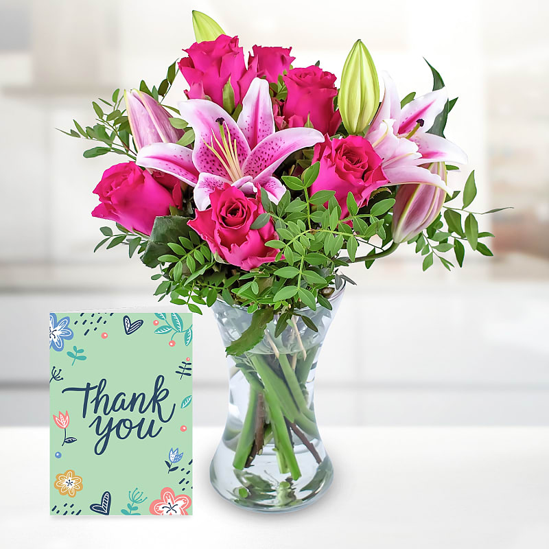 Budding Cerise with Thank You Card