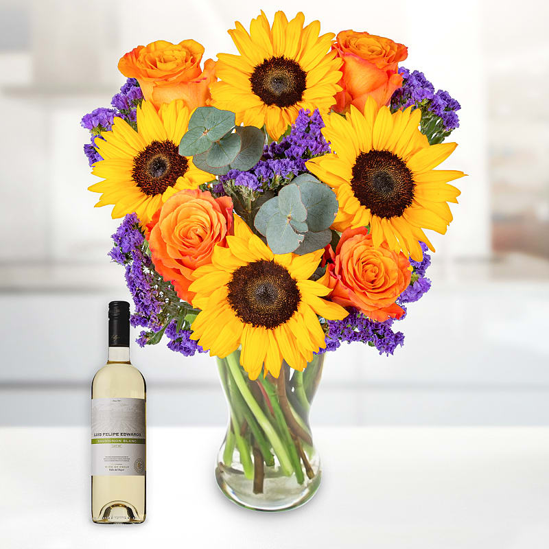  Sunflower Surprise White Wine Gift