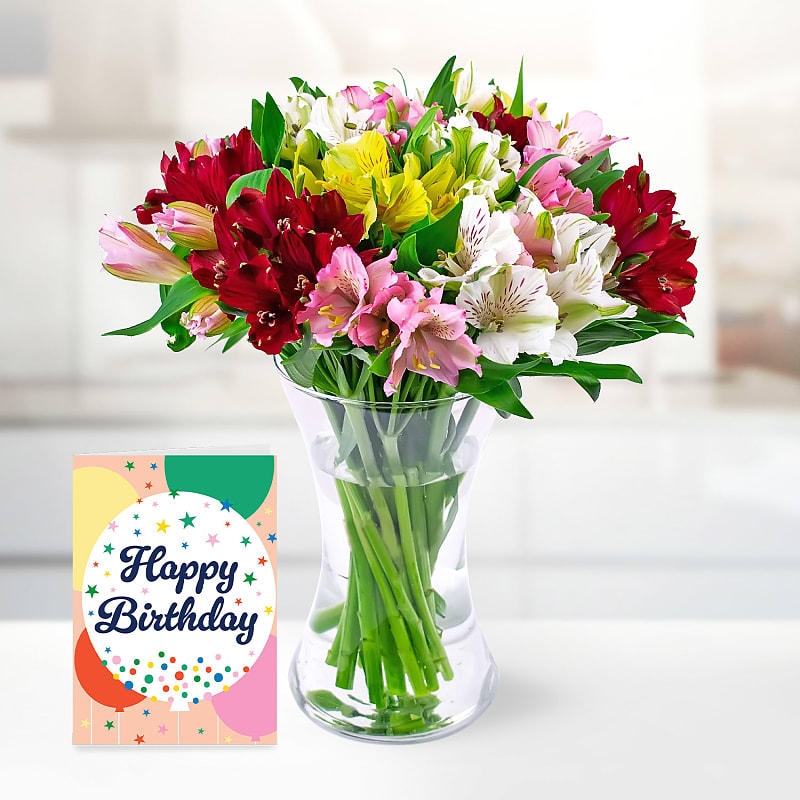 Glorious Alstro with Birthday Card