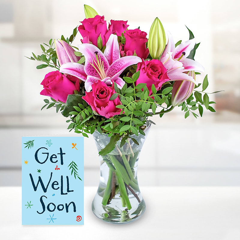 Budding Cerise with Get Well Soon Card